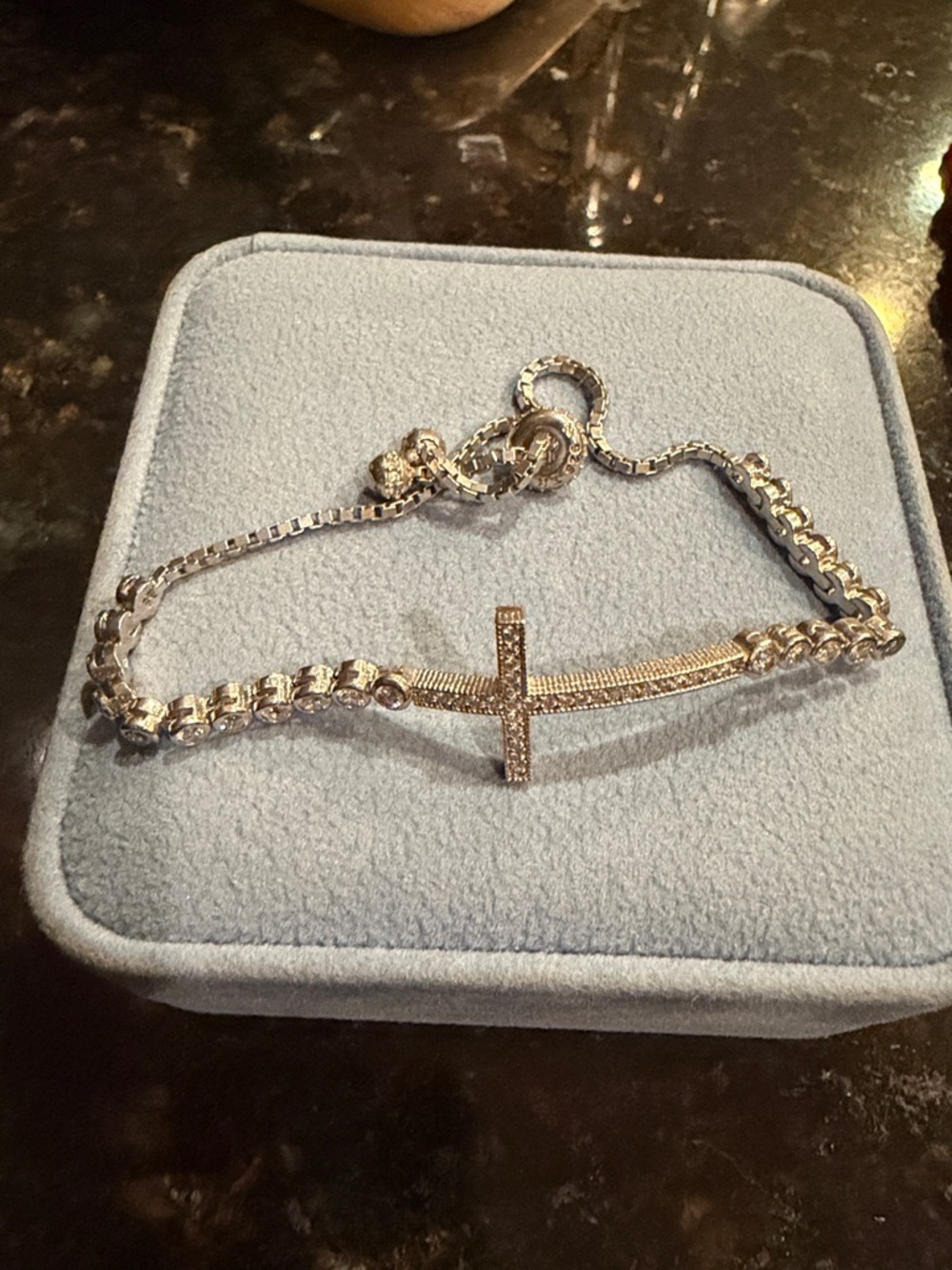 Silver Cross Accent Bracelet - Women's Silver Bracelet